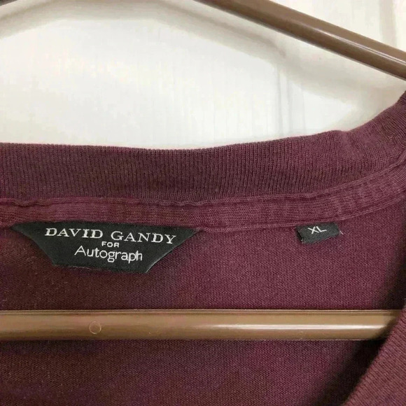 David Gandy For Autograph Long Sleeved Shirt Buttons Burgundy Size Extra Large - Picture 9 of 16